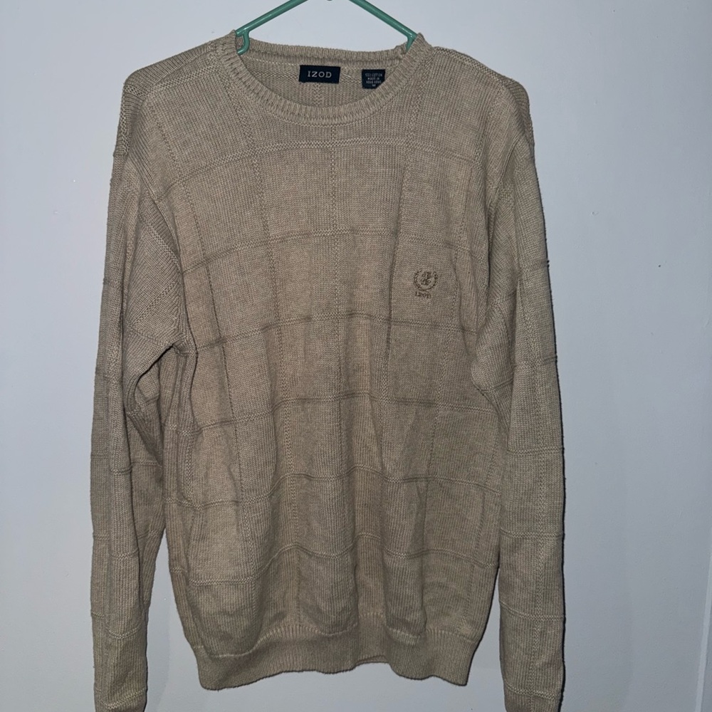 Izod Tan Crewneck Sweater